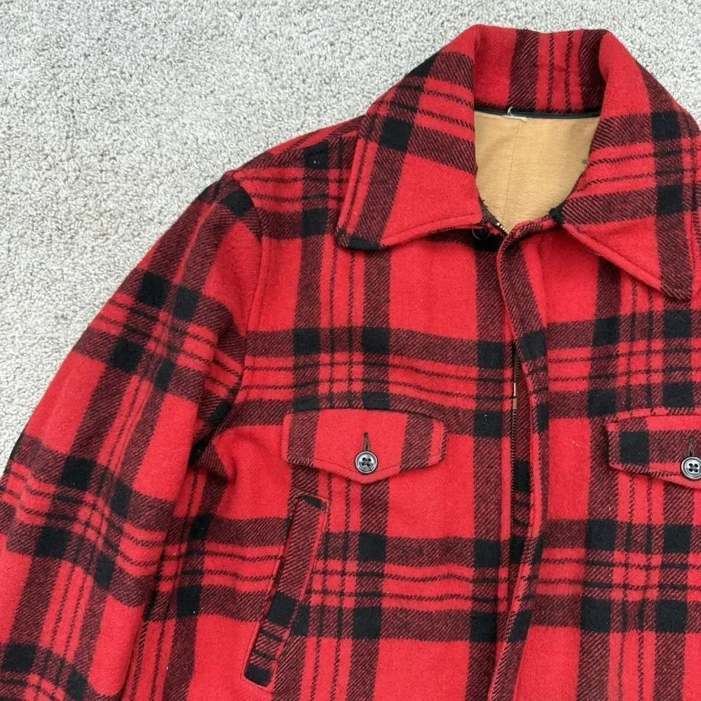 VTG Minnesota Woolen Co Buffalo Plaid Wool Mackinaw‎ Hunting Jacket Pants